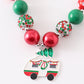 Red green camper pedant chunky necklace