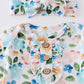 Blue floral print bamboo baby gown