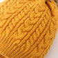 Mustard cable knit pom pom beanie hat baby toddler adult