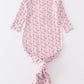 Christmas candy cane print bamboo baby gown