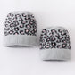 Grey leopard beanie hat toddler adult