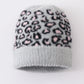 Grey leopard beanie hat toddler adult