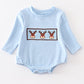 Blue deer smocked boy bubble