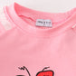 pink stripe girl pajamas set