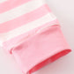 pink stripe girl pajamas set