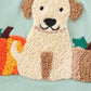 Green dog pumpkin french knot boy top