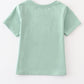 Green dog pumpkin french knot boy top