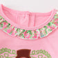 Pink pumpkin applique girl set