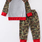 Camouflage print deer applique girl set