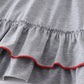 Grey baseball applique ruffle dress