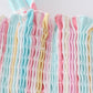 Pink stripe smocked strap girl bubble