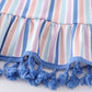 Blue stripe smocked strap dress