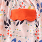 Orange floral print baby bloomers set