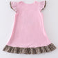 Pink bunny applique ruffle dress