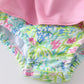 Lily print turtle embroidery girl 2pcs swimwear