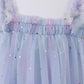 Blue star strap tulle dress