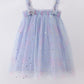 Blue star strap tulle dress