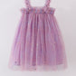 Purple star strap tulle dress