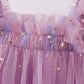 Purple star strap tulle dress