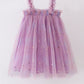 Purple star strap tulle dress