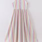 Multicolored stripe women dress