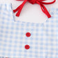 Patriotic day character print plaid girl set