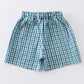 Green whale embroidery plaid boy trunks