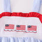 Patriotic flag embroidery seersucker girl set