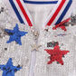 Patriotic star sequins girl coat