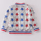 Patriotic star sequins girl coat