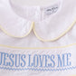 Easter seersucker Jesus loves me embroidery boy set