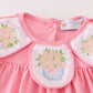 Pink floral embroidery girl dress