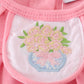 Pink floral embroidery girl bubble