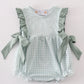 Green gingham girl ruffle bubble