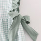 Green gingham girl ruffle bubble