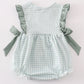 Green gingham girl ruffle bubble