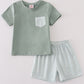 Green gingham boy set