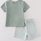 Green gingham boy set