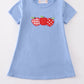 Blue apple applique dress