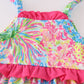 Pink tropical floral girl bloomer set