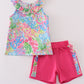 Pink tropical floral girl set