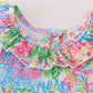 Pink tropical floral girl set