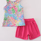 Pink tropical floral girl set