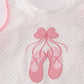 Pink ballet shoes applique girl set