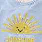 Blue you are my sunshine applique girl set