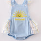 Blue you are my sunshine applique girl bubble