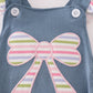 Blue bow applique girl bubble