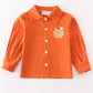 Brown pumpkin embroidery boy shirt