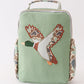 Green camouflage duck applique lunch bag