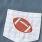 Blue football embroidery boy set